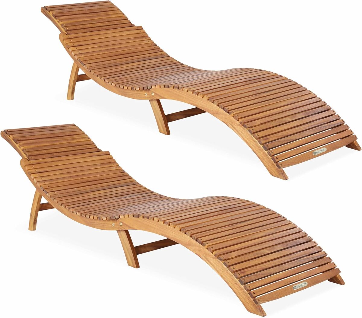 Test des chaises longues pliables Casaria en bois acacia