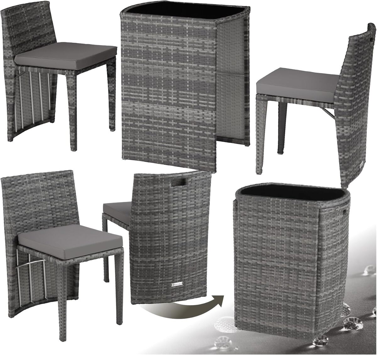 Test : salon de jardin encastrable TecTake® 2 personnes