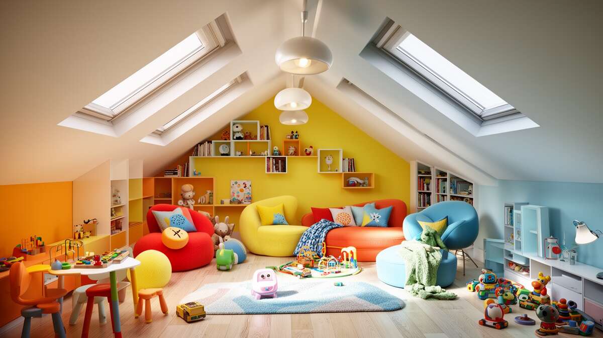 Combles transformés : une salle de jeux innovante