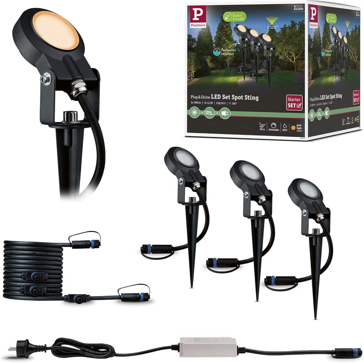 Test du projecteur de jardin LED Paulmann Sting 2200K gradable