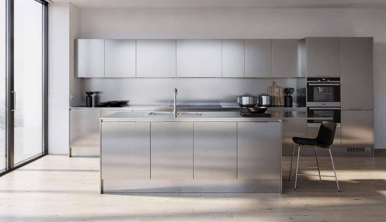 Cuisines modulaires en inox haut de gamme de Vipp