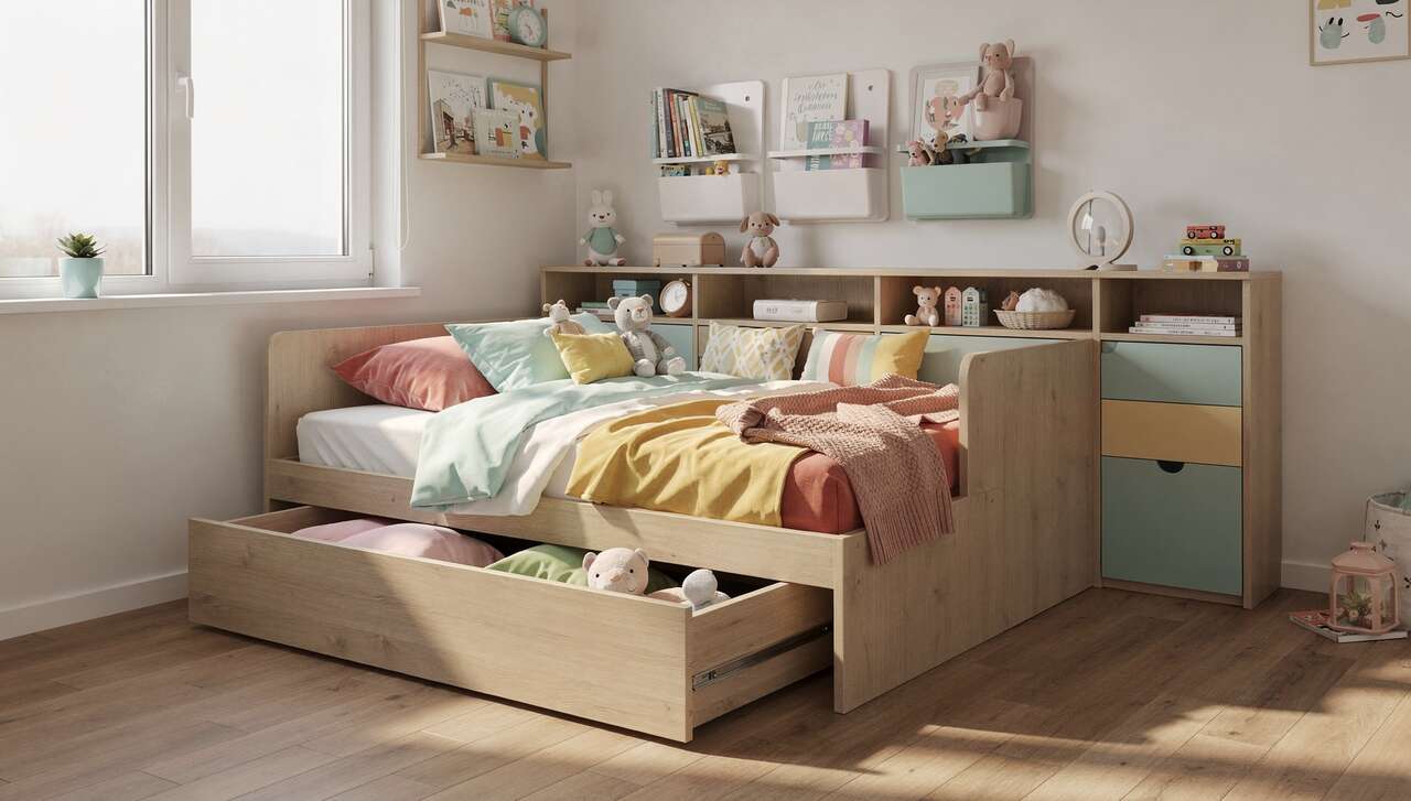 Lits enfants : gain de place avec des modèles évolutifs et modulables