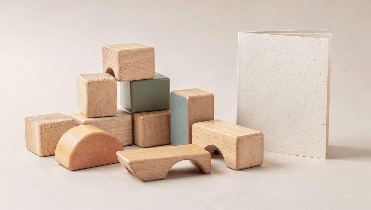 Jouet Montessori écologique en bois : ce livre en papier