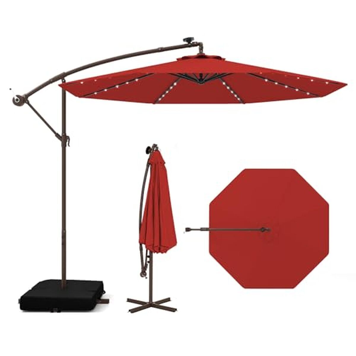 Test du parasol déporté lumineux Costway 3 x 3m