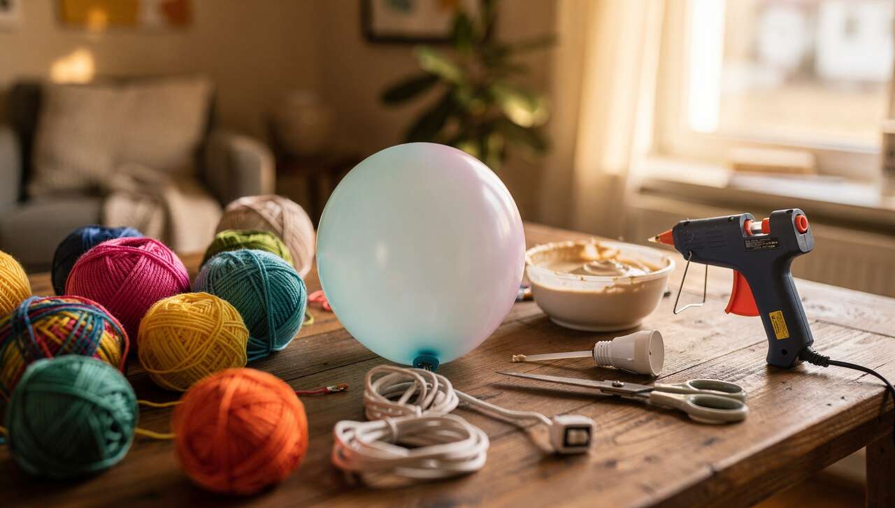 DIY : créez une lampe colorée en laine