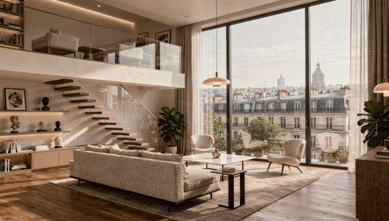 Duplex avec vue sur Paris : kann Design enchante