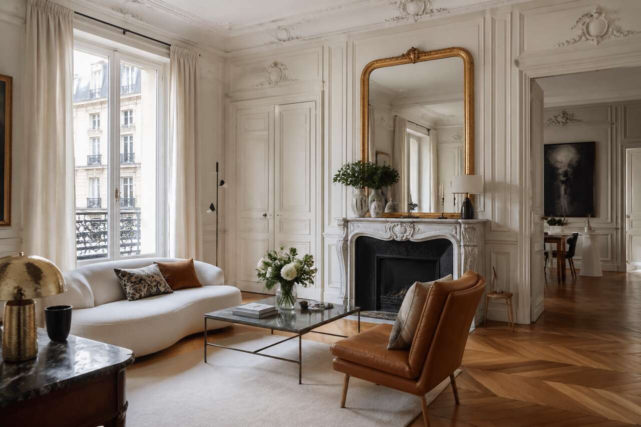 Appartement haussmannien chic et intemporel de Virginie : inspirations déco