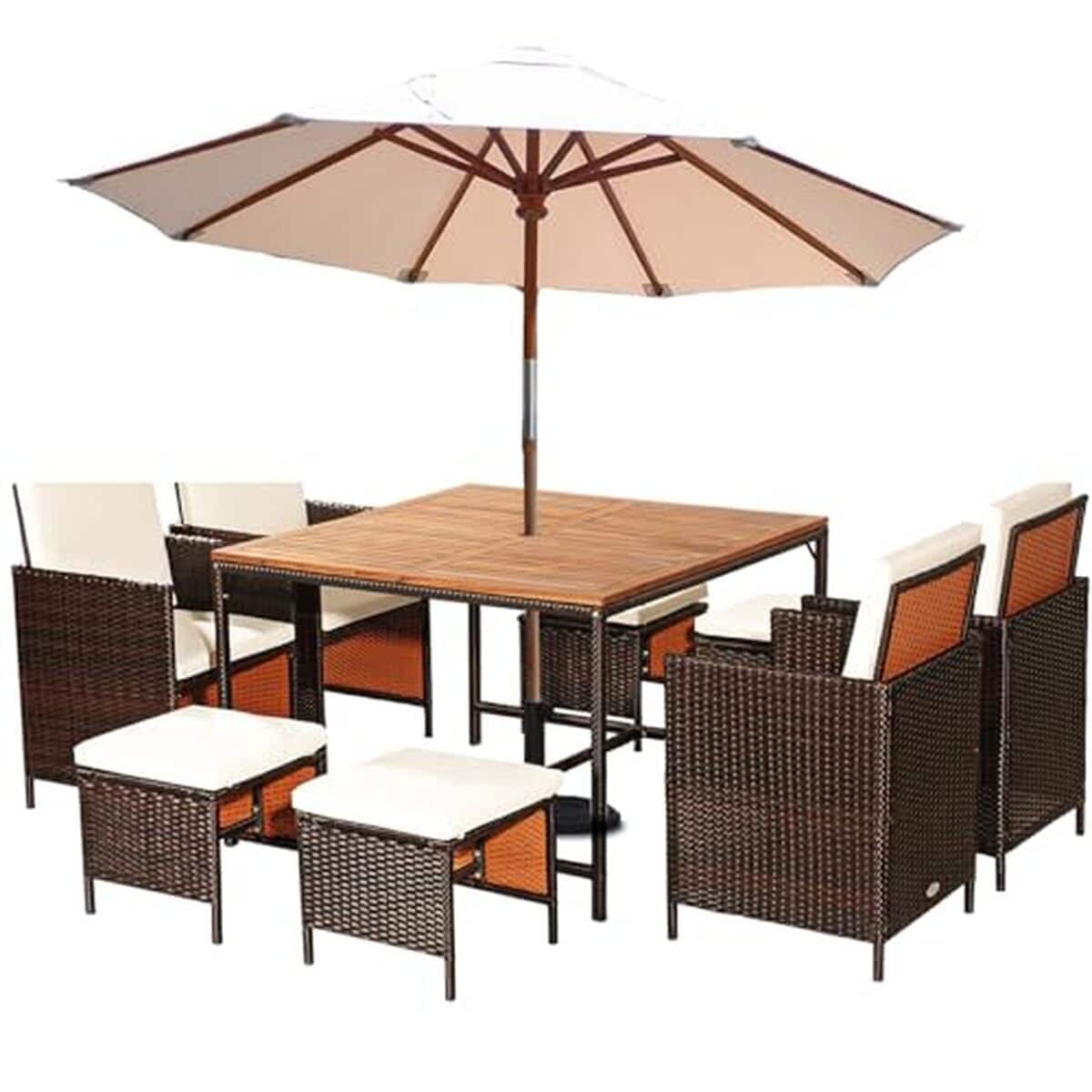 Test : ensemble jardin rotin GYMAX pour 8 personnes