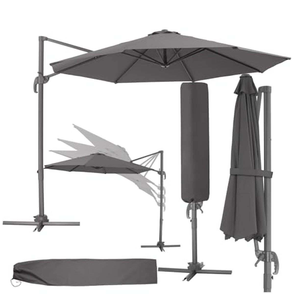 Test parasol déporté TecTake : protection UV 50+ et résistance au vent