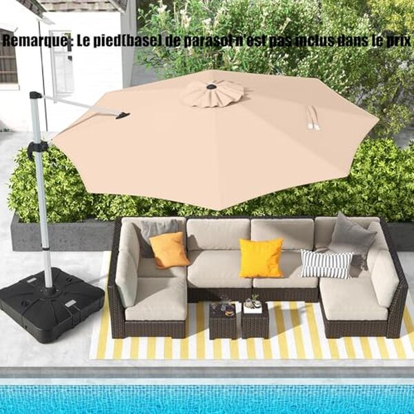 Découvrez notre test complet du parasol inclinable COSTWAY Φ339 cm avec manivelle et pivot 360°. Qualité, avantages et inconvénients de ce modèle de jardin. 