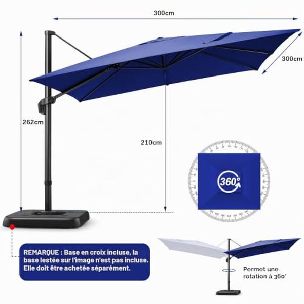 Découvrez notre test complet du parasol déporté 3x3m Hotime : performance, design et durabilité pour profiter pleinement de votre piscine et terrasse.