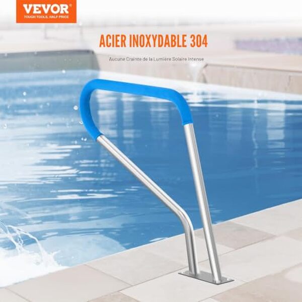 Découvrez notre test complet de la rampe piscine inoxydable VEVOR : design moderne, sécurité renforcée et durabilité. Avis détaillé et conseils d'installation.
