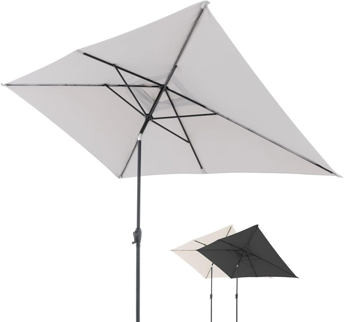 Test du parasol Doppler Jack, 300x200 cm, gris clair