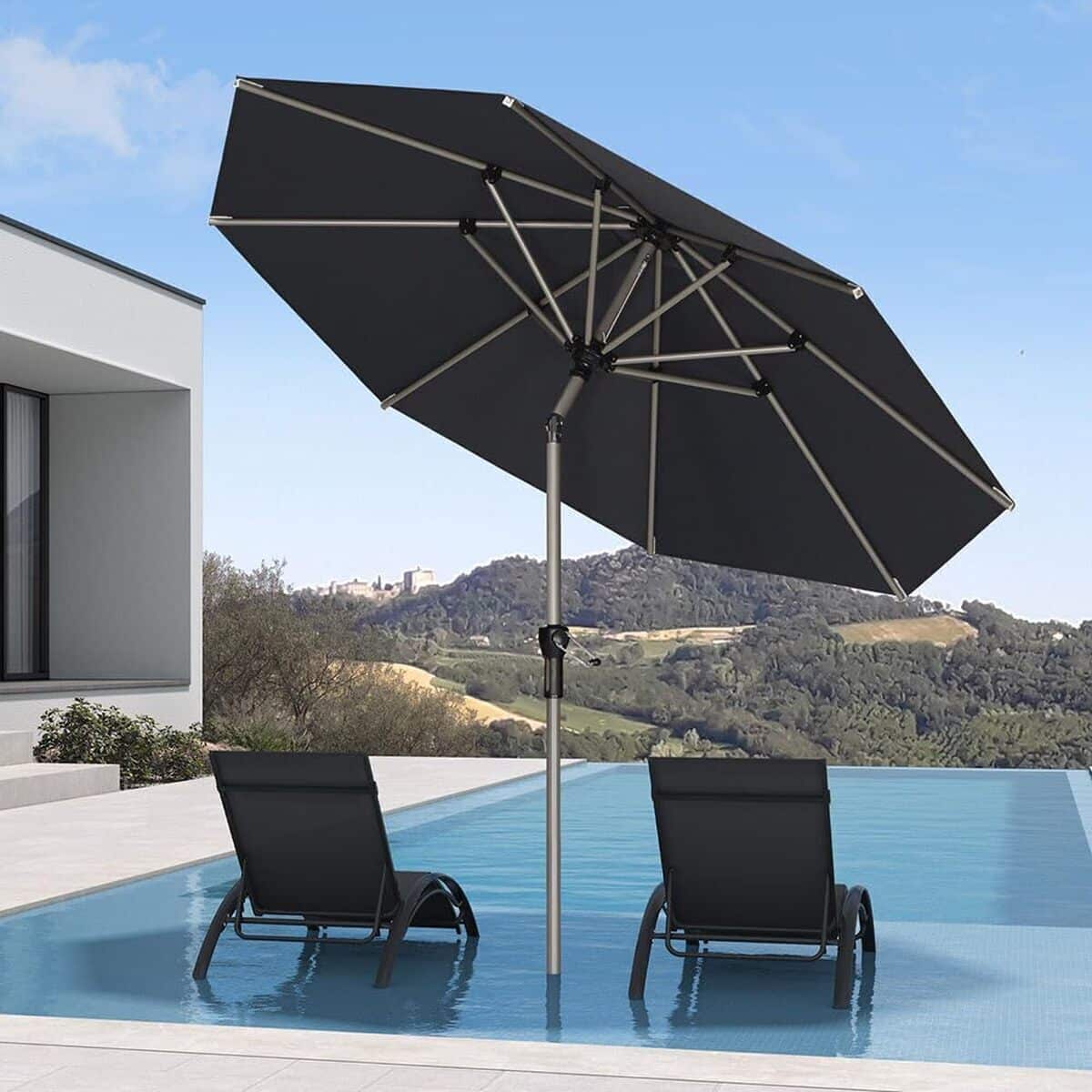 Test du parasol inclinable purple leaf : protection solaire élégante pour votre extérieur