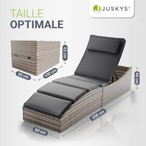 Découvrez notre test complet de la chaise longue pliante Lamia Juskys en polyrotin : confort, durabilité et facilité de rangement pour votre terrasse. 