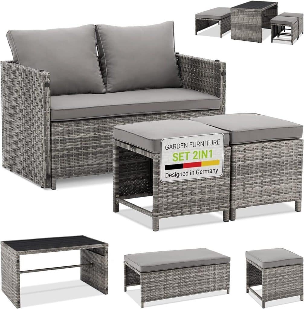 Avis sur l'ensemble mobilier Jamaika Juskys : confort et style extérieur
