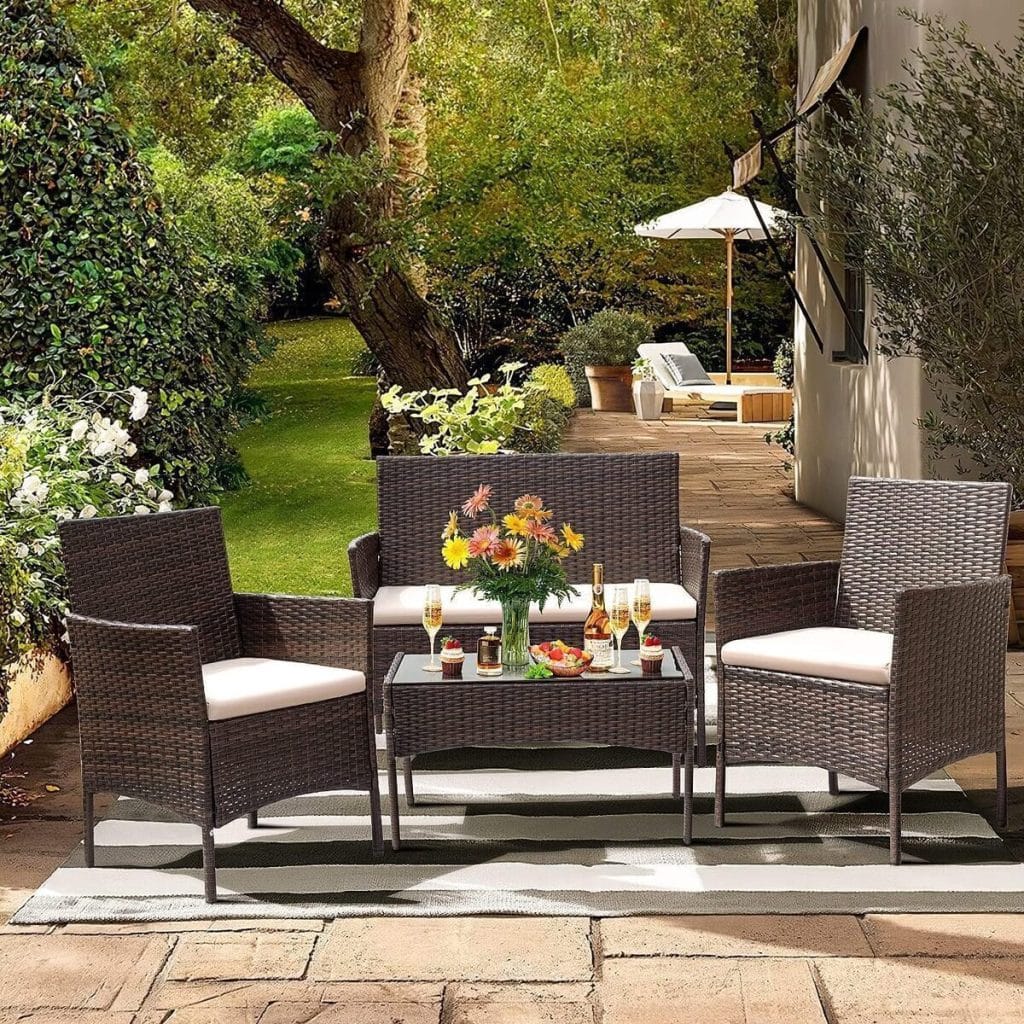 Test : ensemble salon de jardin JINPALAY en résine 4 pièces