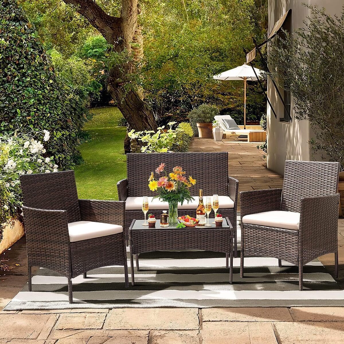 Test : ensemble salon de jardin JINPALAY en résine 4 pièces