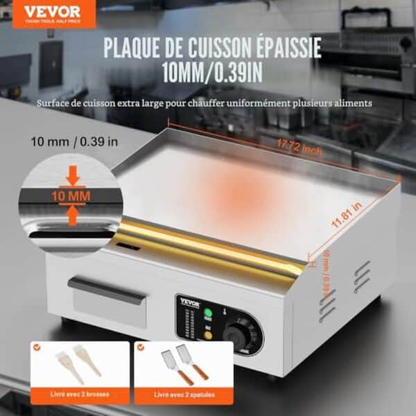 Découvrez notre test détaillé de la plancha électrique VEVOR 2800 W. Performances, caractéristiques et avis sur cette plaque à snacker professionnelle pour vos grillades.