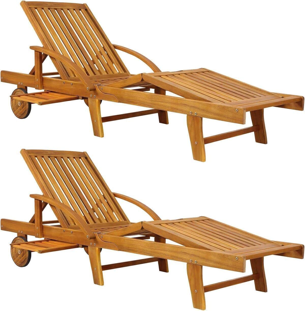 Test des chaises longues Tami Sun en bois d'acacia par Casaria