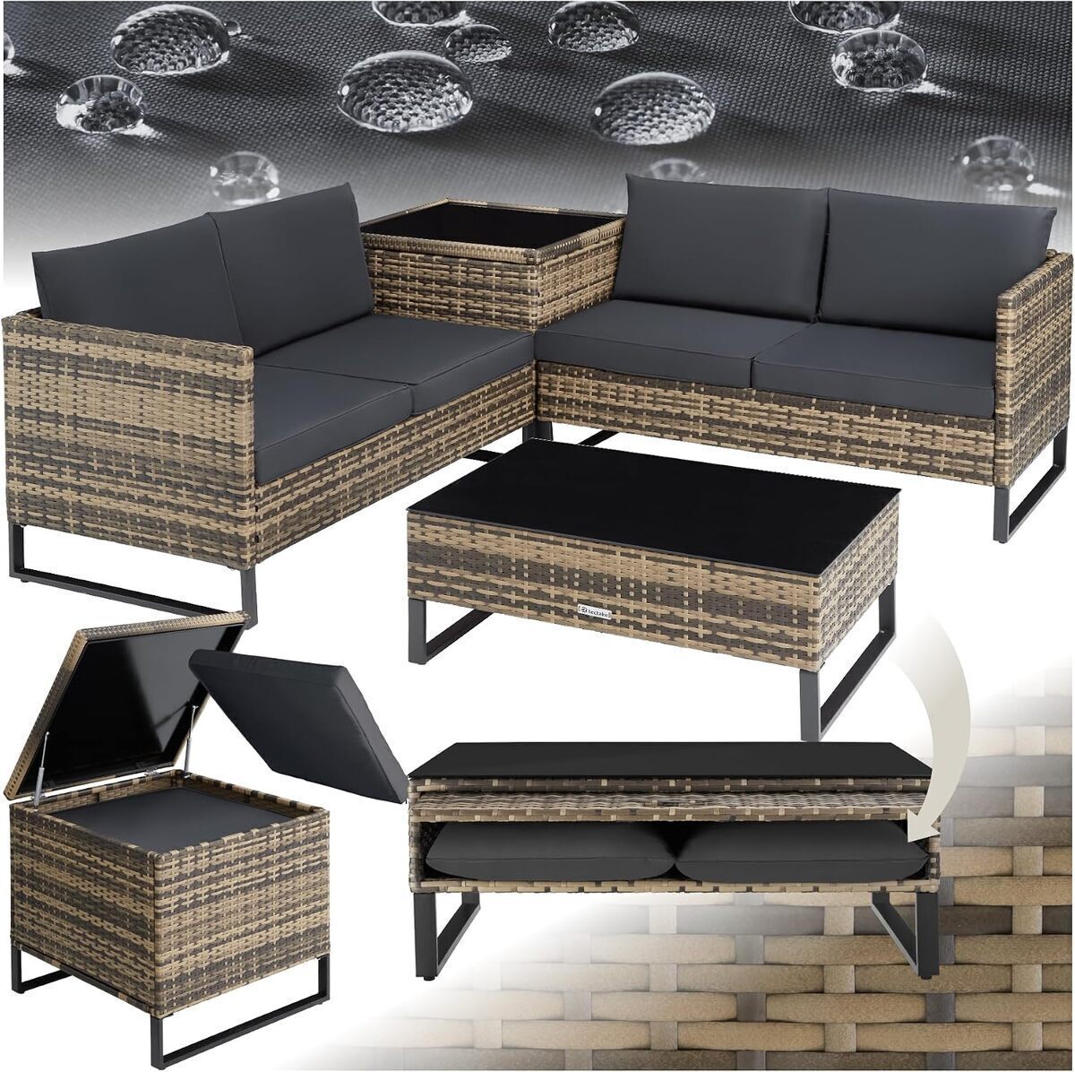 Test : salon de jardin modulable tectake en poly rotin