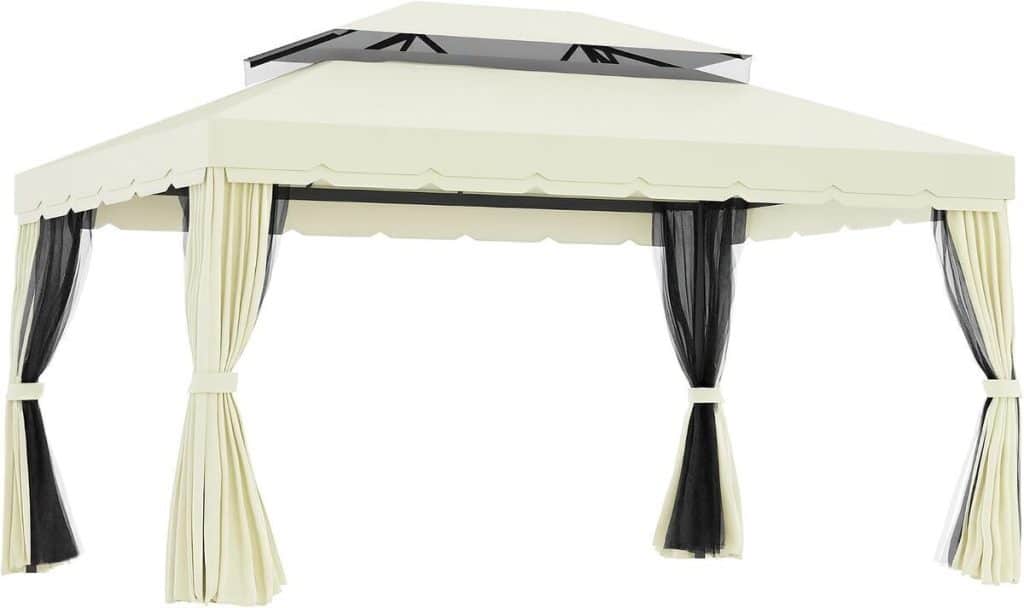 Test : tonnelle de jardin Outsunny 4x3 m avec moustiquaires