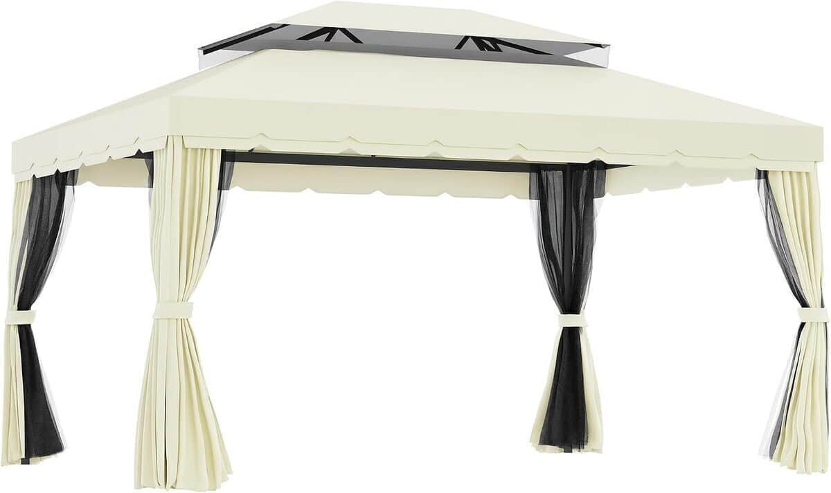 Test : tonnelle de jardin Outsunny 4x3 m avec moustiquaires