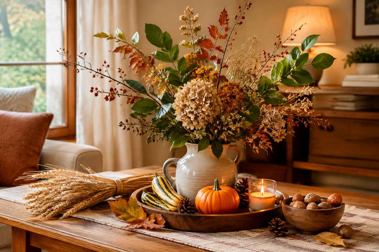 Faire entrer la nature : feuillages, branches, fleurs s&eacute;ch&eacute;es et r&eacute;coltes