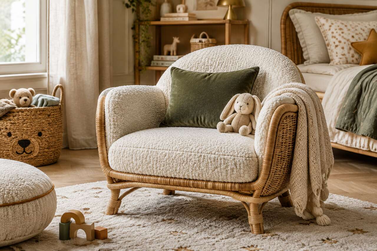 Matières et textures qui font premium: rotin, bouclé, velours, coton Matières et textures qui font premium: rotin, bouclé, velours, coton