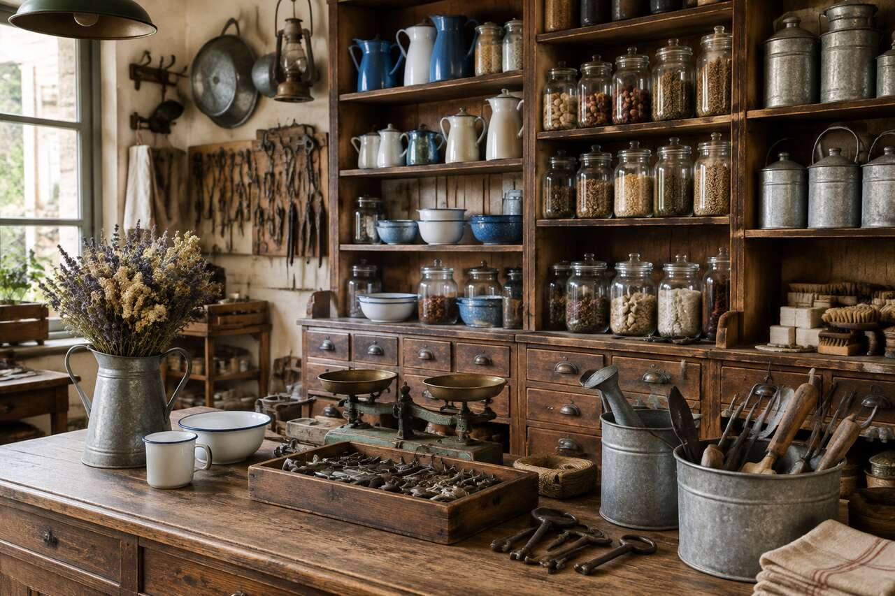 Couleurs et mati&egrave;res : zinc, &eacute;mail, bois, verre et m&eacute;tal