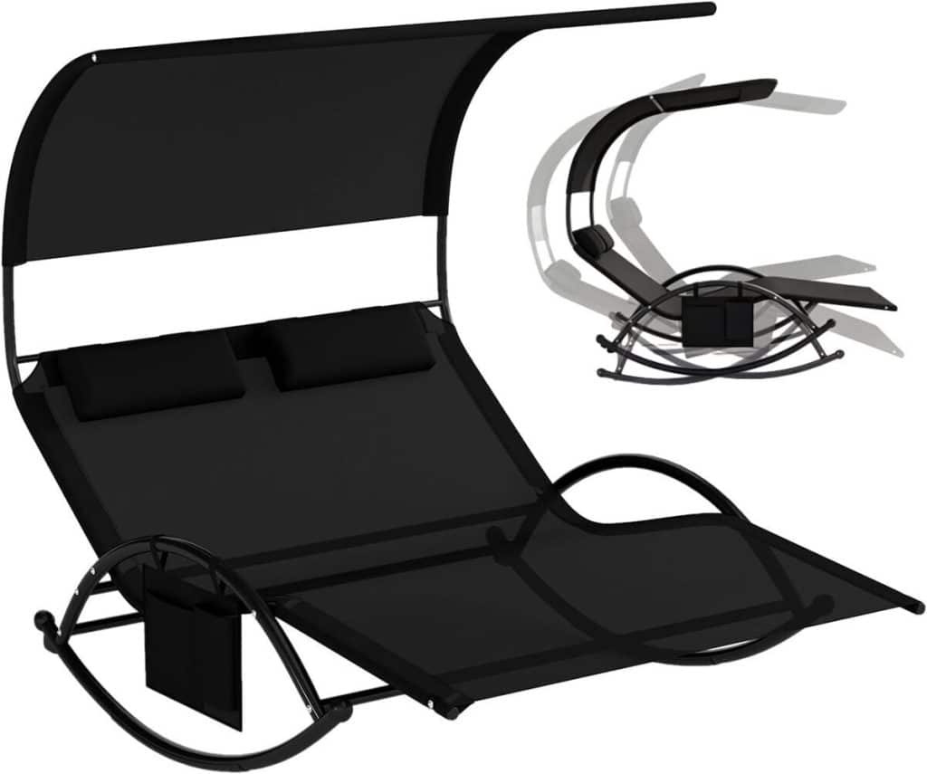 Test : chaise longue à bascule Costway, confort à deux