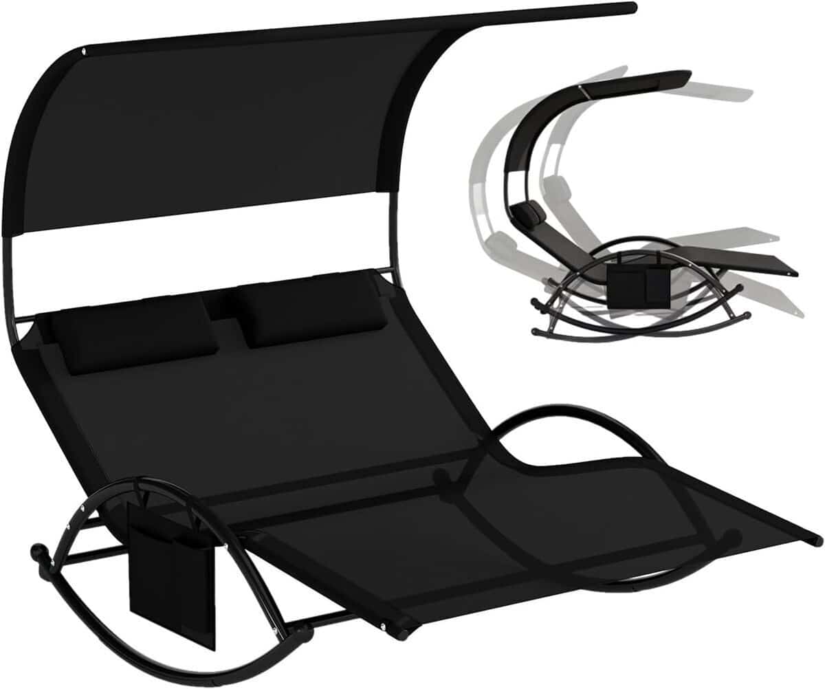 Test : chaise longue à bascule Costway, confort à deux